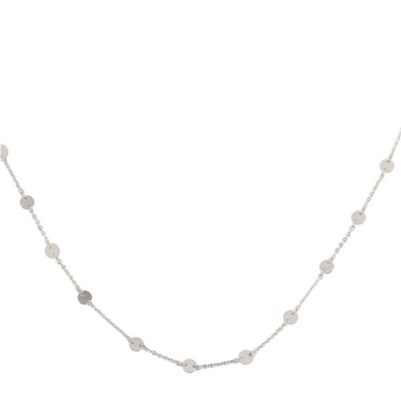 Jewelry - White Gold Dipped Disc Necklace